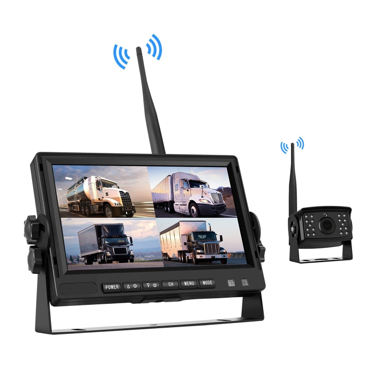 7 inch Car Digital Wireless Rear-view Split-screen Monitor Single Record, PZ710-W Single Record
