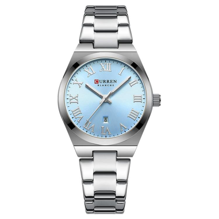 CURREN 9095 Women Stylish Quartz Watch with Calendar & Stainless Steel Strap