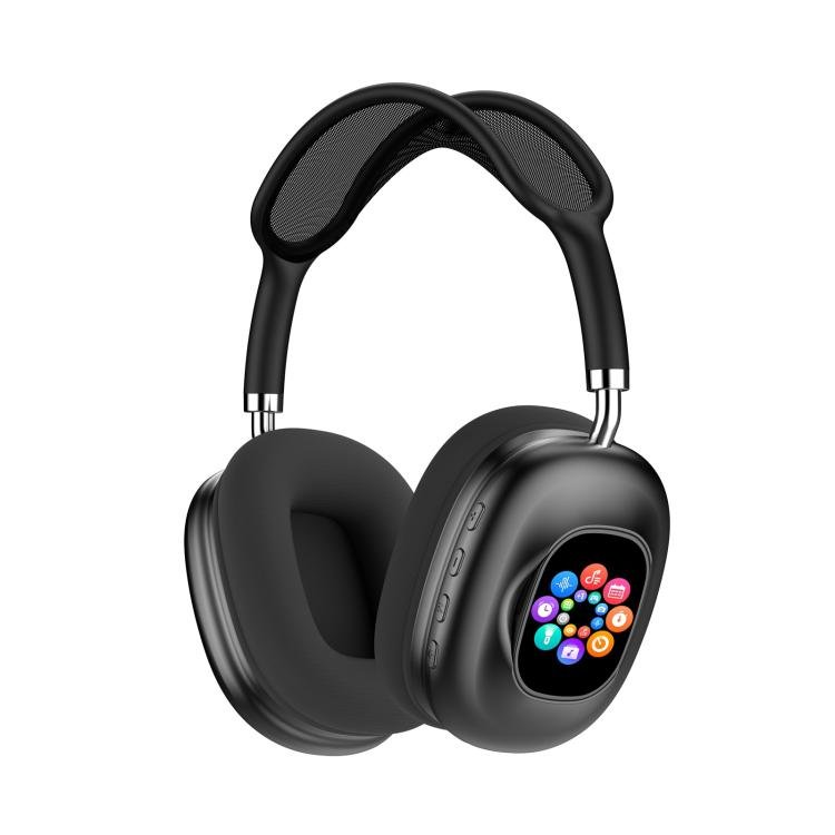 MAX800 Wireless Bluetooth TF Card Playback Over-Ear Headphones with Detachable Touch LCD