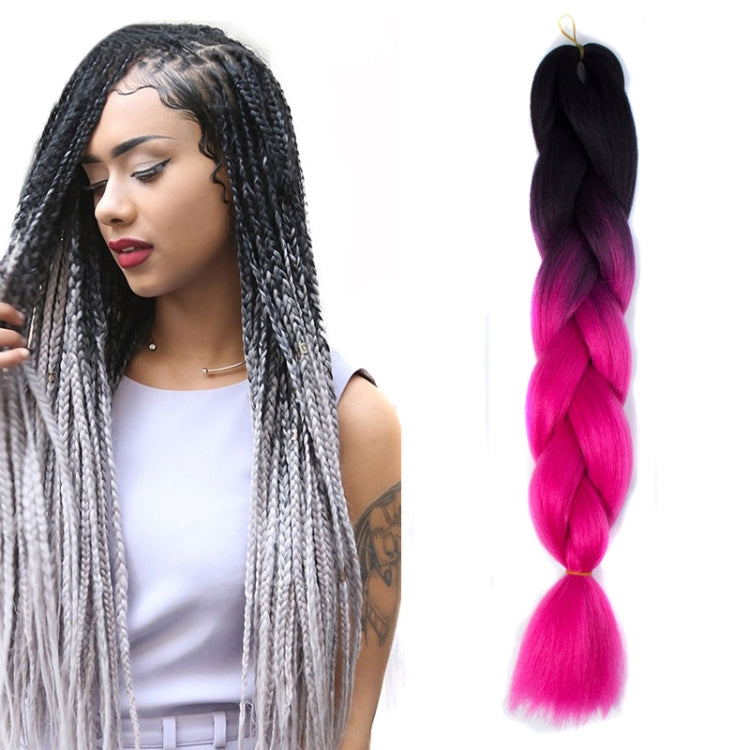 Fashion Color Gradient Individual Braid Wigs Chemical Fiber Big Braids, Length: 60cm(18Navy Blue+Sky Blue), 01, 02, 03, 06, 08, 15, 16, 17, 18, 26, 27, 28, 29, 54, 59
