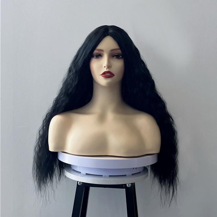Corn Blanching Long Curly Hair Wig Headgear for Women