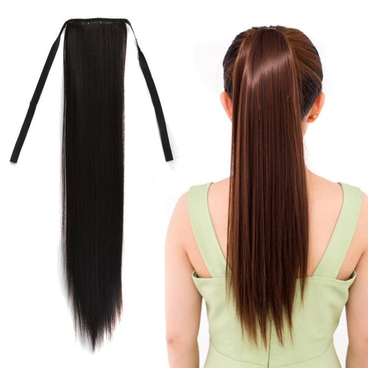 Natural Long Straight Hair Ponytail Bandage-style Wig Ponytail for Women，Length: 60cm, 60cm