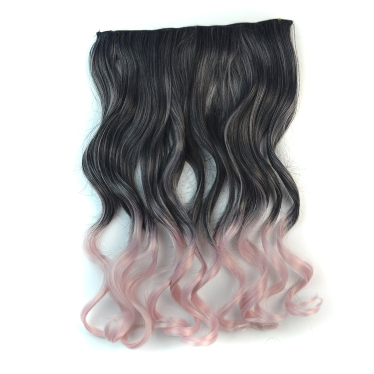 One-piece Seamless Hair Extension Piece Color Gradient Large Wave Long Curling Clip Type Hairpiece, HCB25777