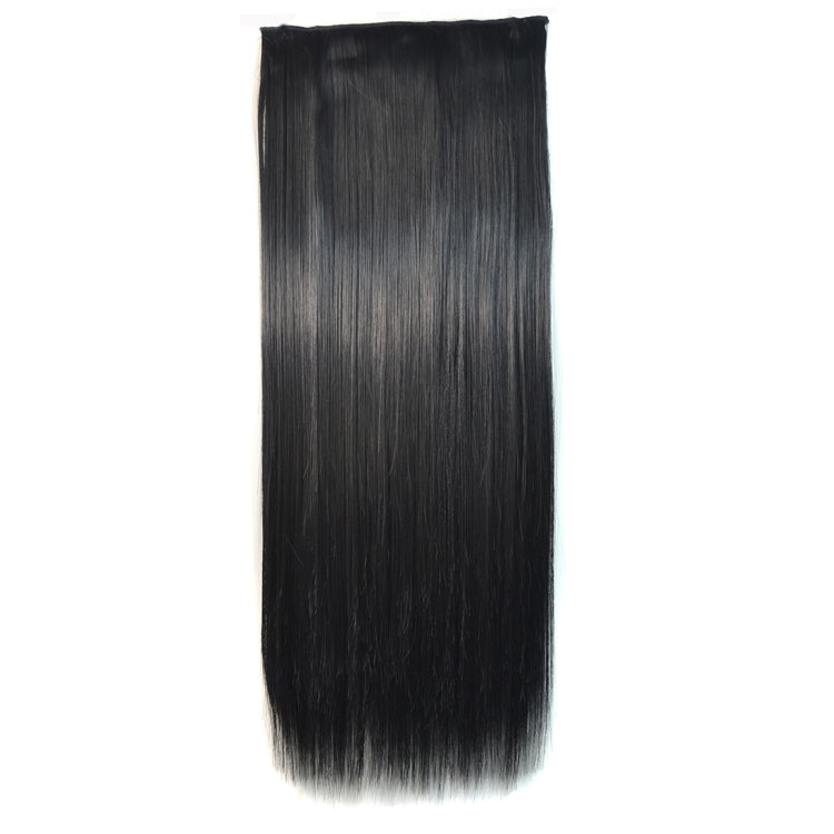 1# One-piece Seamless Five-clip Wig Long Straight Wig Piece, 1#