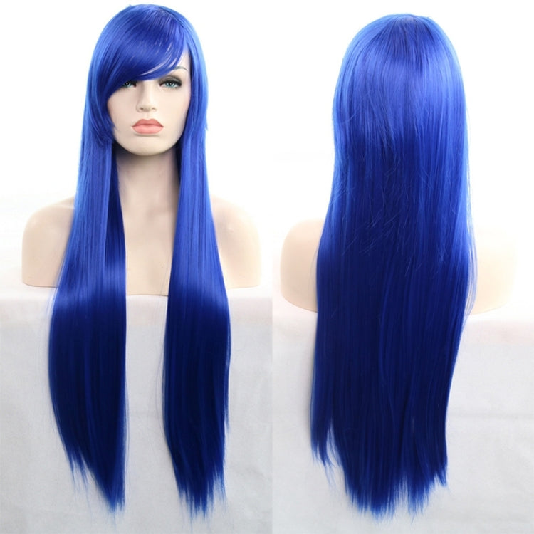 3 PCS Anime Cosplay Role Playing Color Wig COS Harajuku Style 80cm Long Straight Hair, Black, Silver, Pink, Purple, Brown, Grey, Blue, Yellow Pink, Green, Blond, Dark Purple
