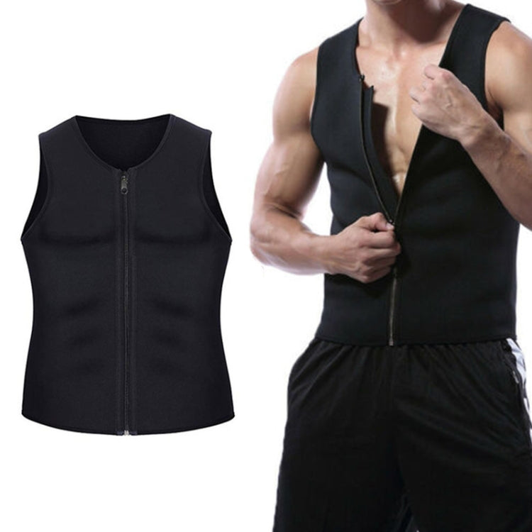Men Zipper Vest Abdomen Corset Fitness Clothing, S, M, L, XL, XXL, XXXL