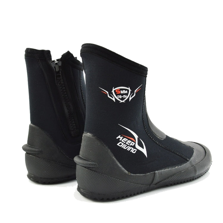 KEEP DIVING DB-151 5mm Thick Neoprene High-Top Diving Boots Wading Fish Antiskid Vulcanized Sole Shoes, M (39-40), L (41-42)