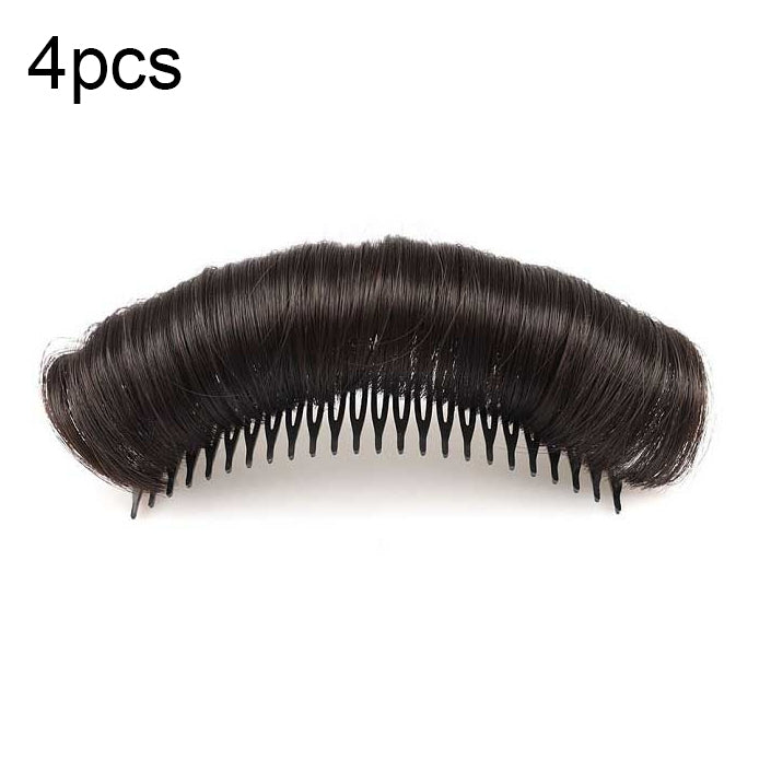 4 PCS Forehead Hair Root Padding And Combing Hair Pack, 10cm Natural Color, 10cm Light Brown, 10cm Dark Brown