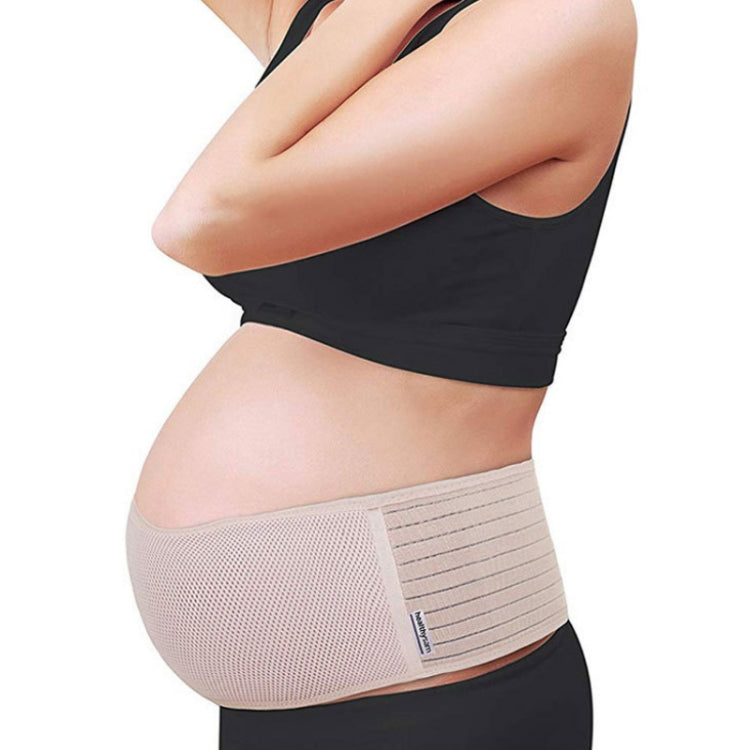 Pregnant Women Prenatal Elastic Breathable Tocolysis Belt, Cream Color, Black