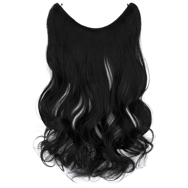 Fishing Line Hair Curtain Long Curly Wig Seamless Hair Extension, 1, 1BJ, 2, 4A