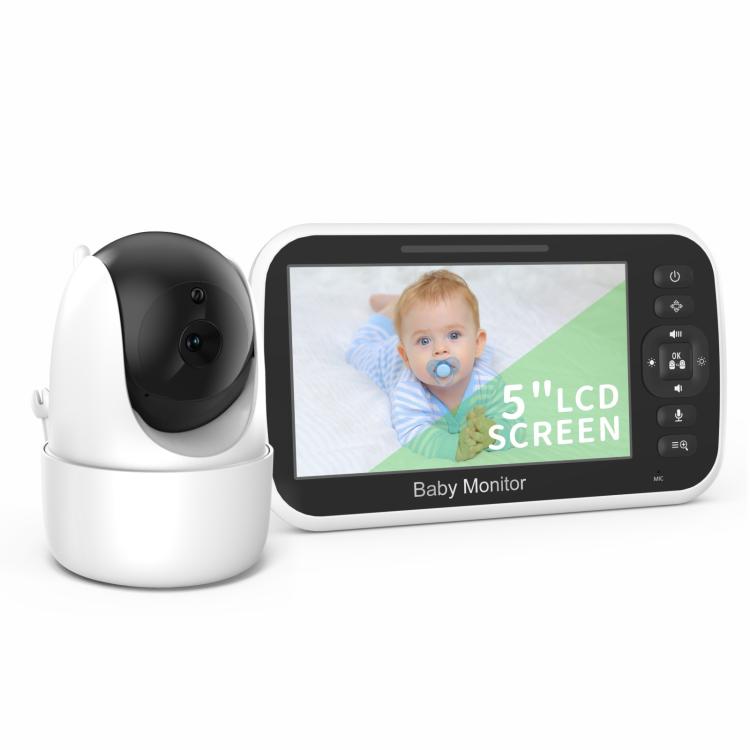 5 inch LCD Screen Auto Night Vision Baby Monitor, US Plug, EU Plug, UK Plug, AU Plug