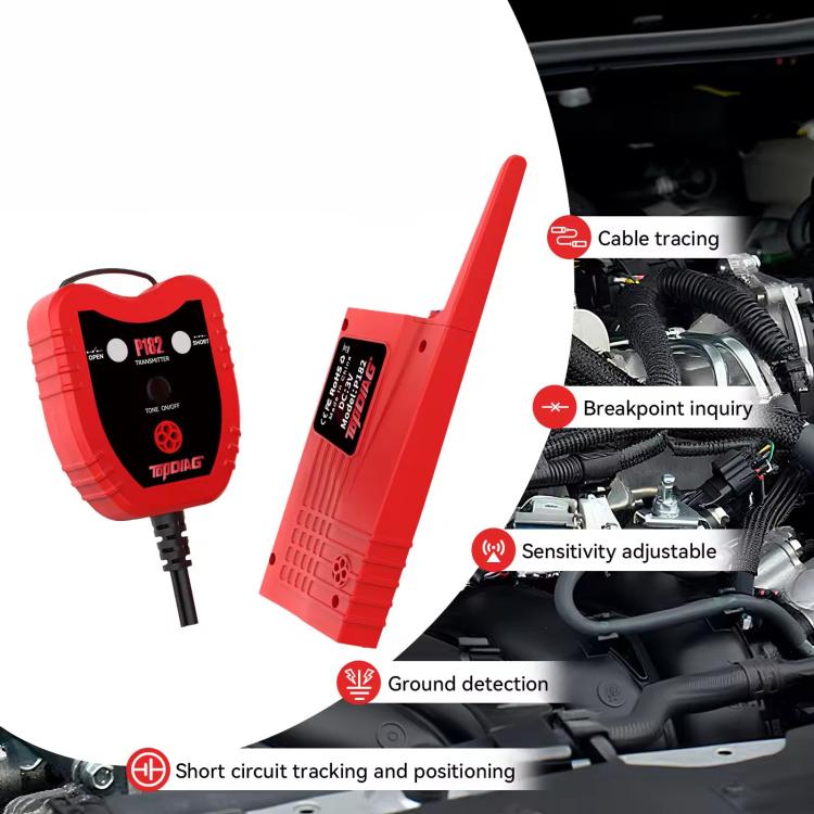TopDiag P182 Automotive Short And Open Circuit Finder Circuit Tracer Tool For Car Truck Wire Breakpoint Locator With Probes
