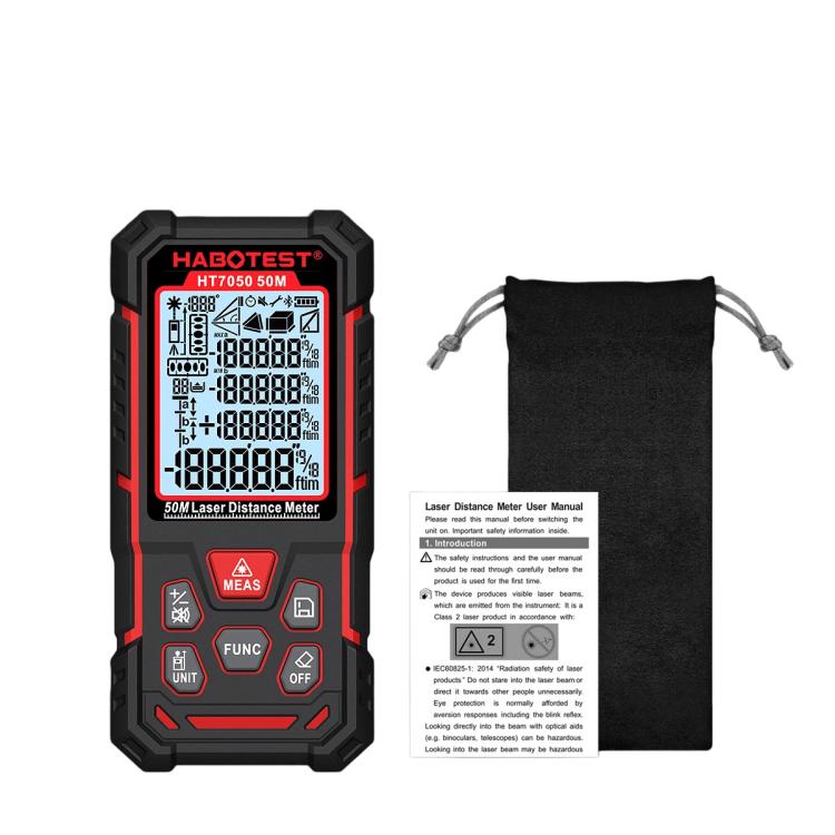 Laser Distance Meter With Dual Electronic Level High Accuracy Digital Laser Measure Tool, HABOTEST HT7050-50M, HABOTEST HT7050-80M, HABOTEST HT7050-120M