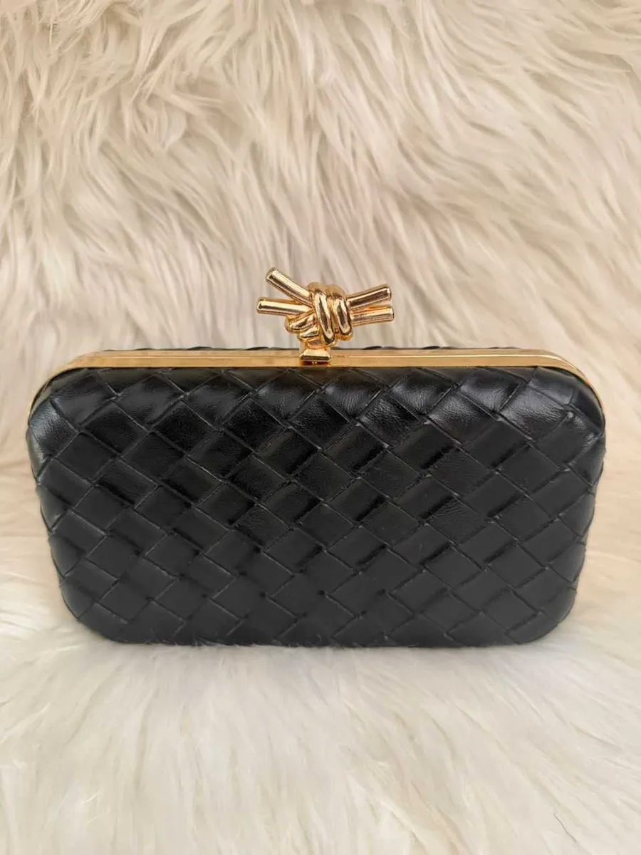 Black Quilted Clutch Handbag
