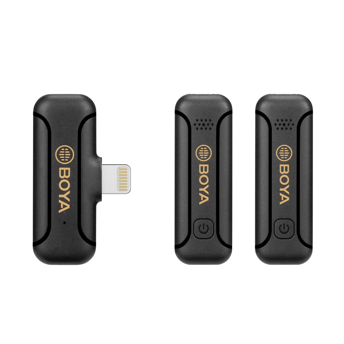 Boya 2.4GHZ Dual-Channel Wireless Microphone System Compatible with iOS Devices BY-WM3T2-D2, USB