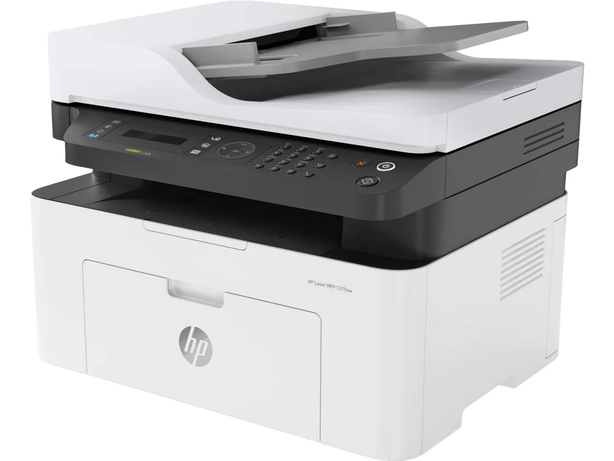 HP Laser MFP 137fnw Printer - Print, Copy, Scan, Fax - Black and white, Printer for Small Medium Business [4ZB84A]