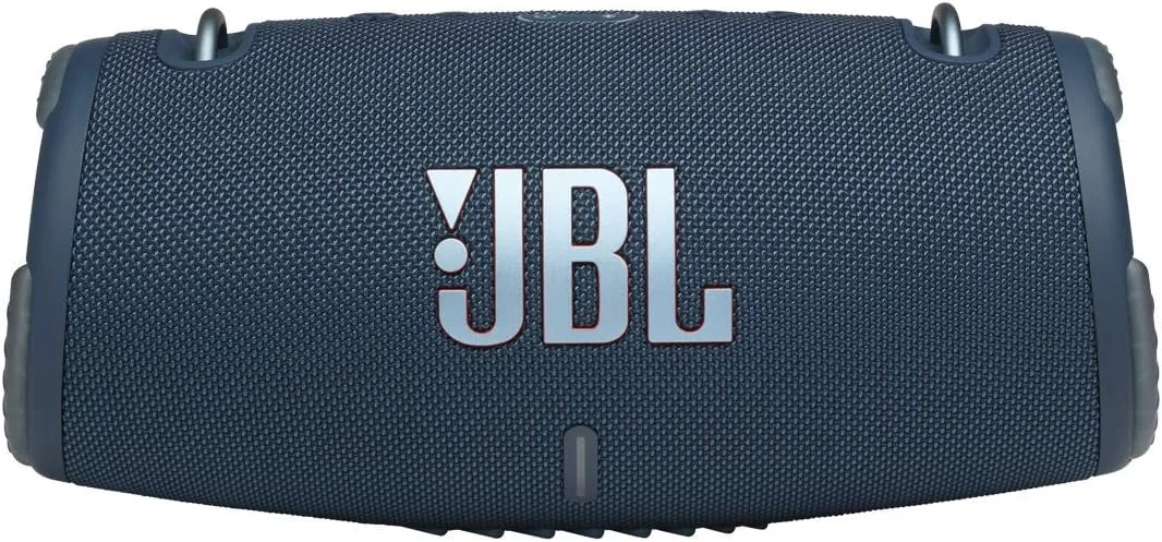 JBL Xtreme 3 Portable Waterproof Speaker with Massive Original Pro Sound, Immersive Deep Bass, 15H Battery, Built-In Charger, PartyBoost Enabled, Easy-to-Carry Strap - Blue, JBLXTREME3BLUUK