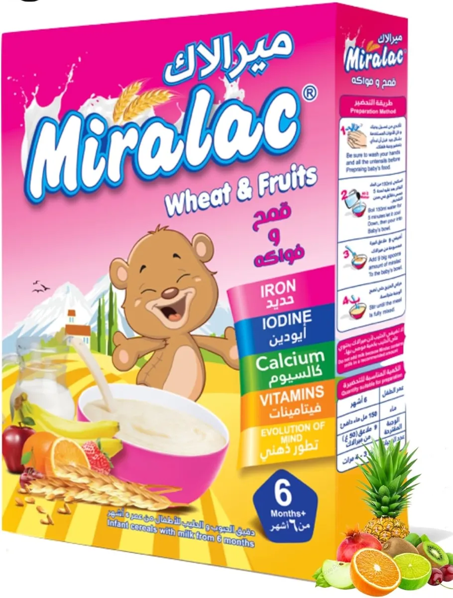 Miralac wheat with milk + Fruits cereals 200g