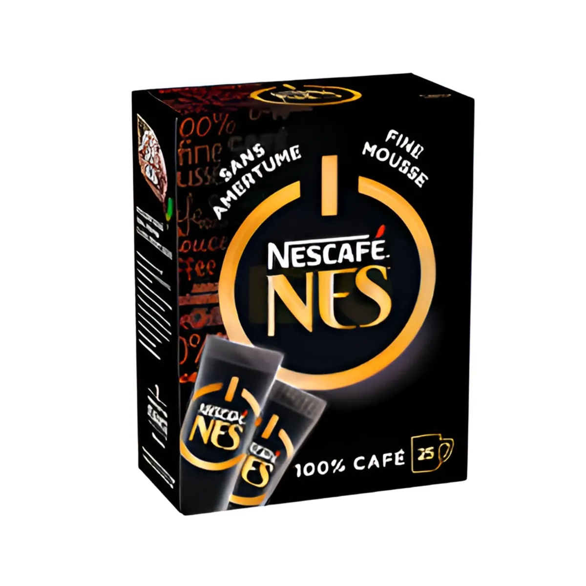 Nescafes Nes Fine Mousse without Bitterness 100% cafe instant coffee 25 sticks, 50g Imported (France)