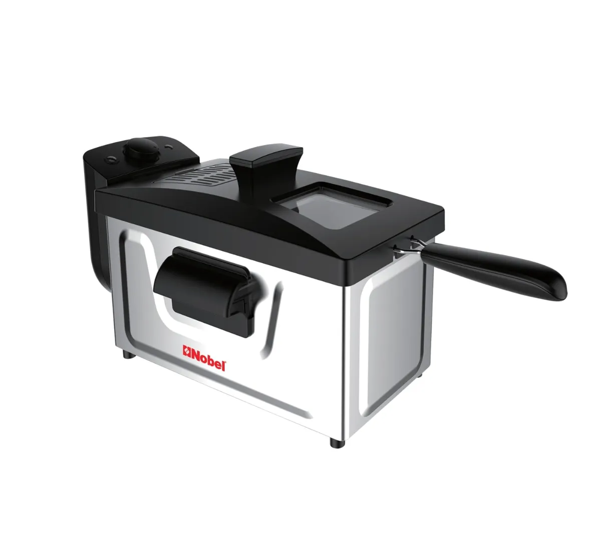 Nobel Deep Fryer 3.0 Ltr Capacity with 700g Frying Capacity and has Detachable Enamel Oil Tank,Plastic Lid with Stainless Steel and Filter NDF7G with Observe Window