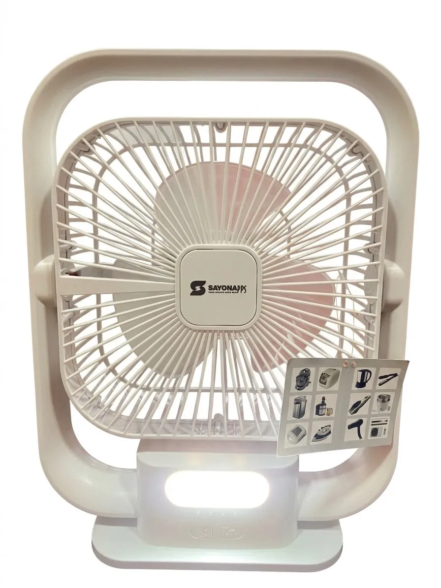 SRF-2576 SAYONA RECHARGEBLE FAN 8"
