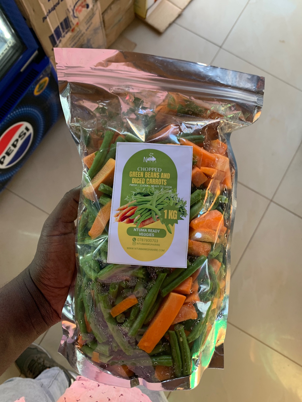 Chopped green beans and diced carrots 1kg